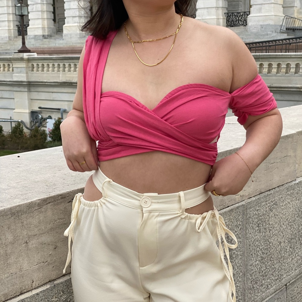 Pink crop top. Only worn once